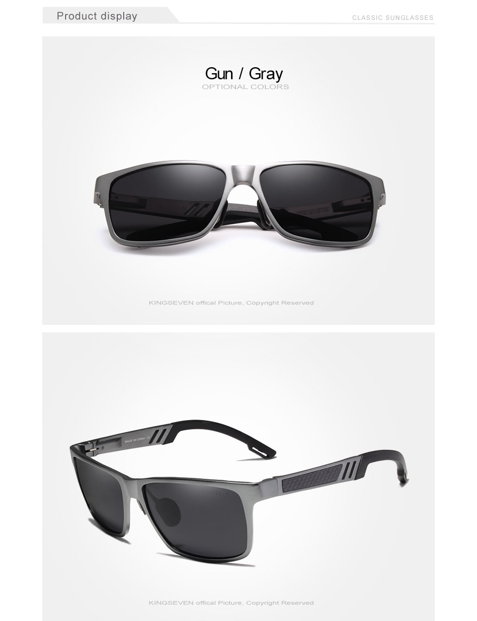 KINGSEVEN Men Polarized Sunglasses Aluminum Magnesium Sunglasses