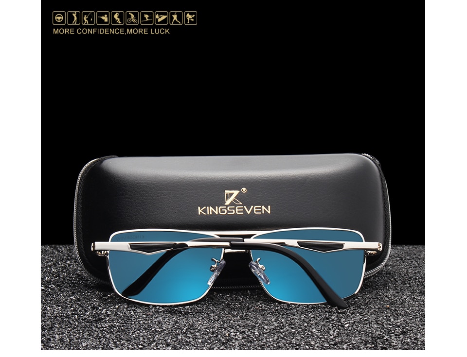 KINGSEVEN 2021 Brand Classic Square Polarized Sunglasses Men's Driving Male Sun Glasses Eyewear UV Blocking Oculos N7906