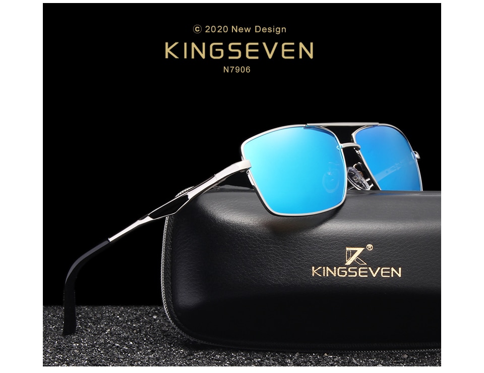 KINGSEVEN 2021 Brand Classic Square Polarized Sunglasses Men’s