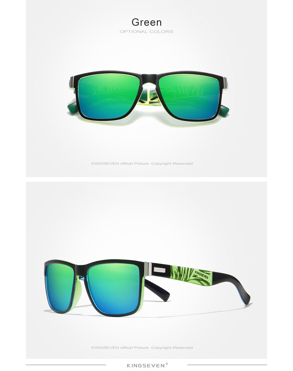 KINGSEVEN Brand Square Retro Gradient Polarized Sunglasses