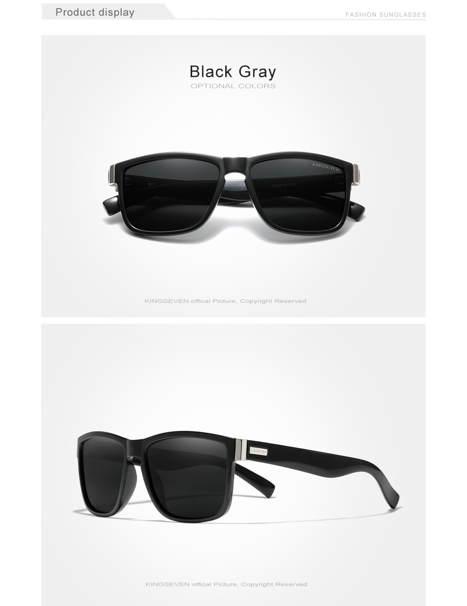 KINGSEVEN Brand Square Retro Gradient Polarized Sunglasses