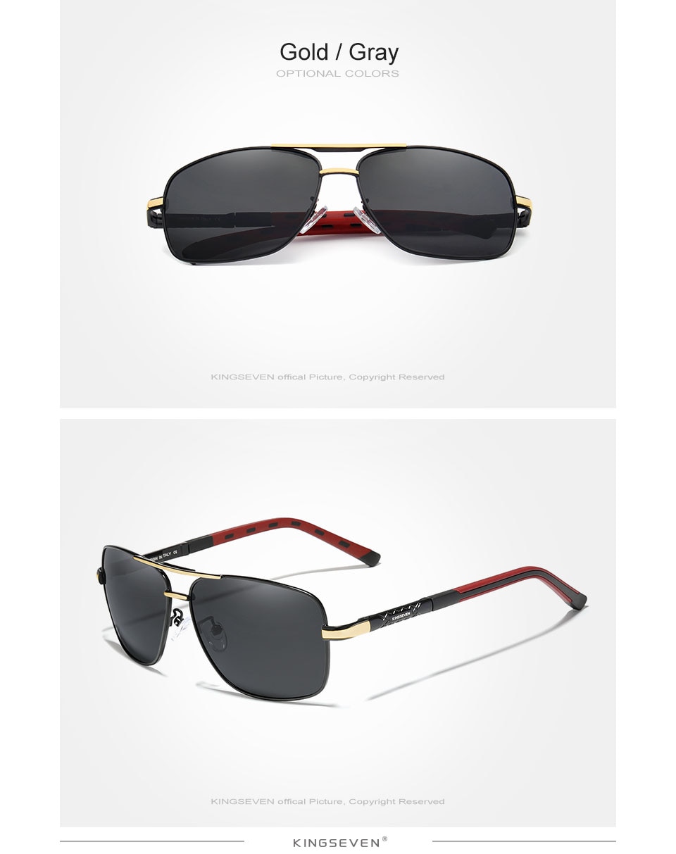 KINGSEVEN 2021 Aluminum Brand Pilot Polarized Sunglasses Men