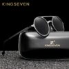 KINGSEVEN Aluminum Men’s Round Sunglasses Polarized Men Punk Vintage