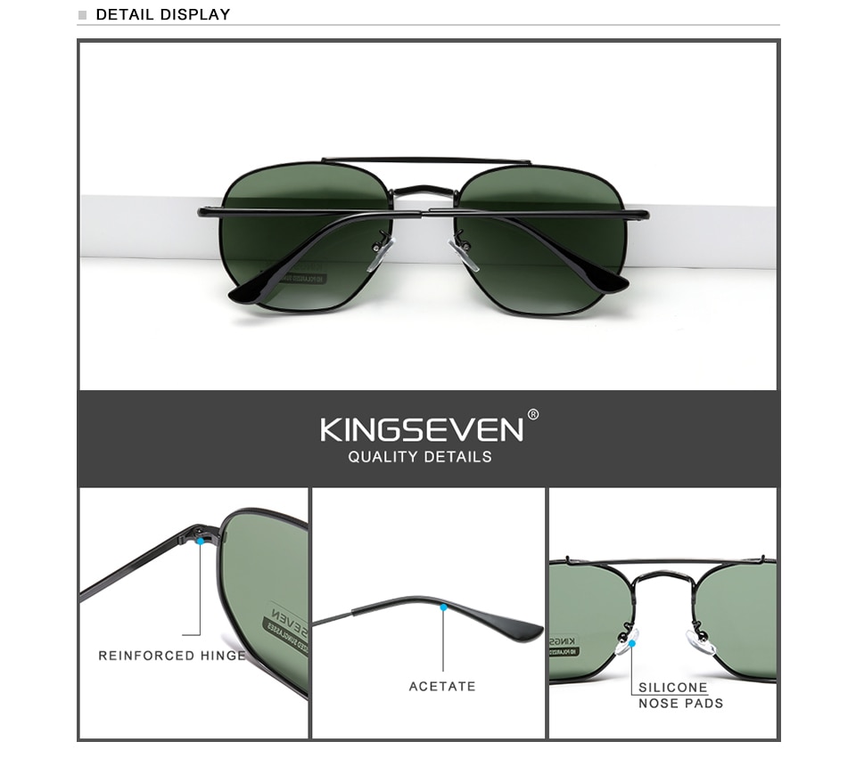 KINGSEVEN Authentic Vintage Sunglasses Men Polarized