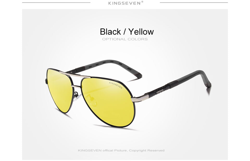 KINGSEVEN Men Vintage Aluminum Polarized Sunglasses