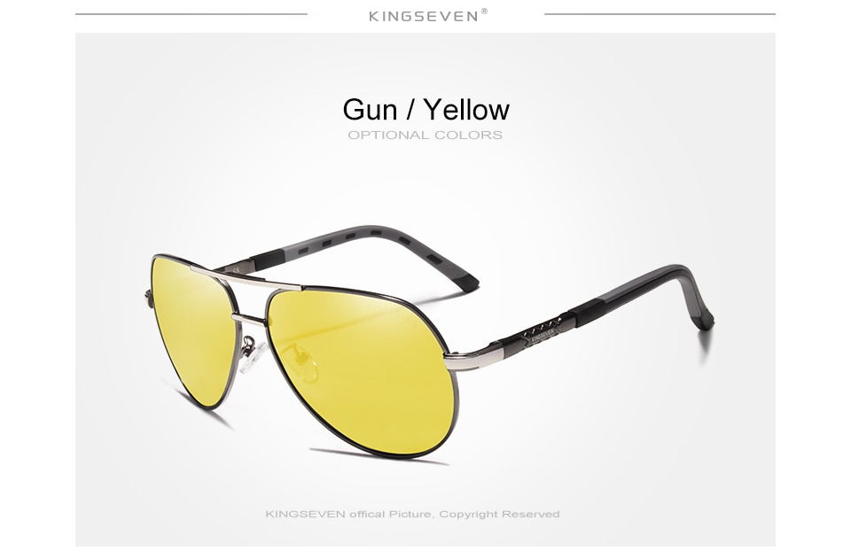 KINGSEVEN Men Vintage Aluminum Polarized Sunglasses Classic Brand Sun glasses Coating Lens Driving Shades For Men/Wome