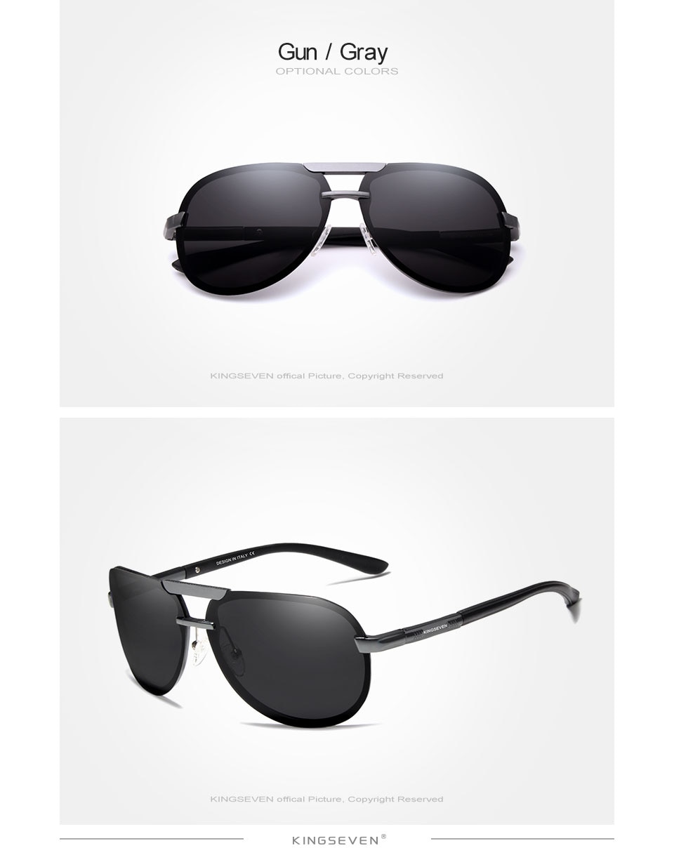 KINGSEVEN Original High Quality Polarized Sunglasses Men Women Pilot Driving Aluminum+TR90 Sun Glasses Goggle UV400
