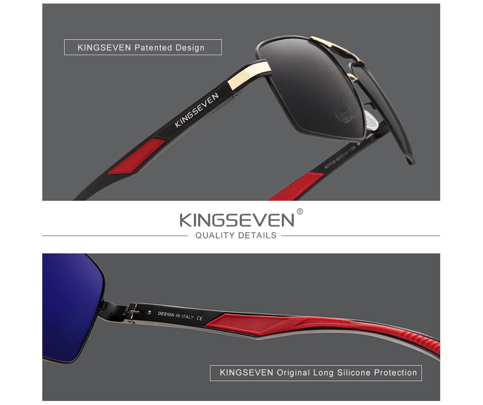 KINGSEVEN Men Glasses Polarized Sunglasses Coating Mirror Glasses