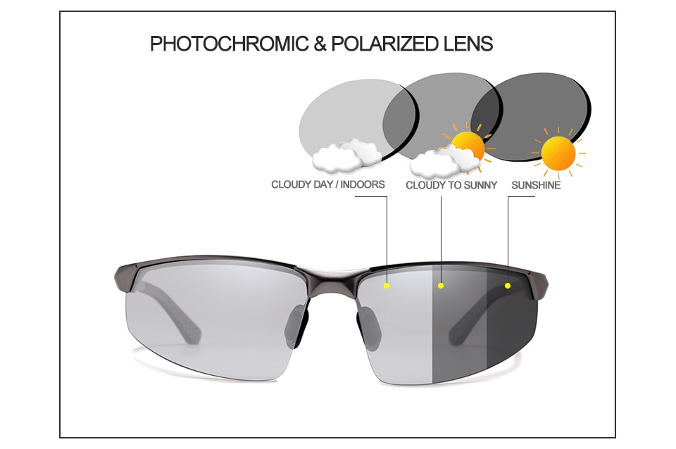 KINGSEVEN Aluminum Photochromic Sunglasses Men Polarized Vintage