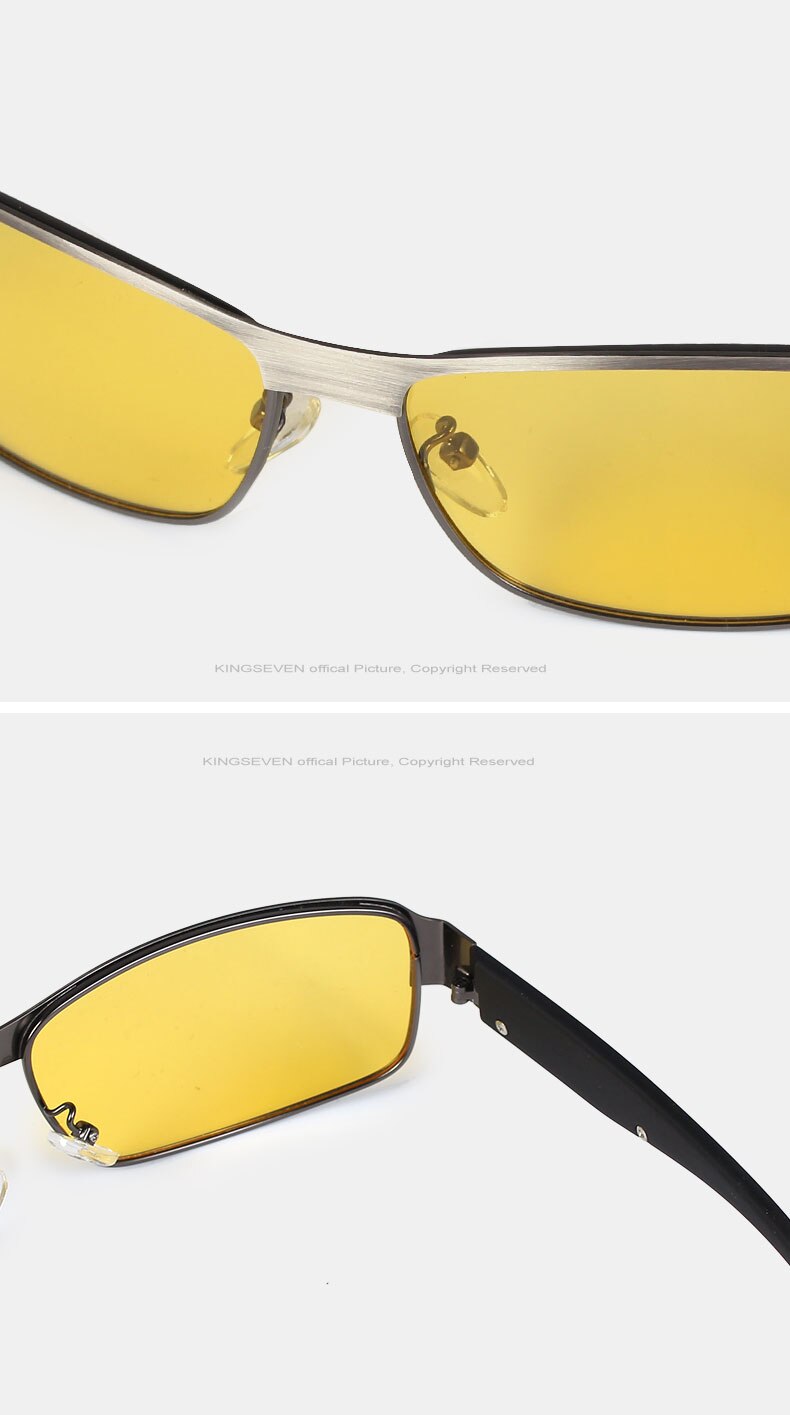 KINGSEVEN Night Vision Sunglasses Men Goggles Yellow