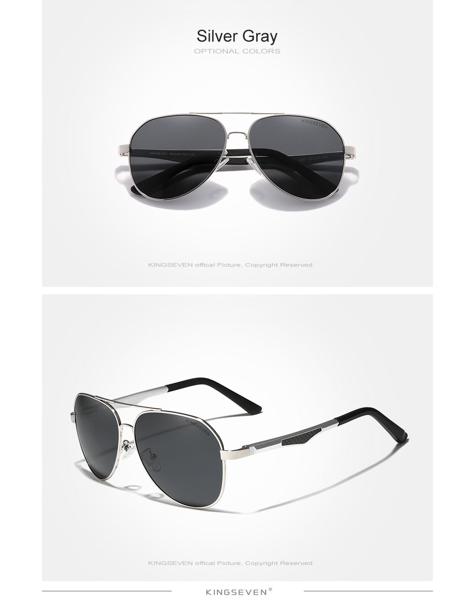 KINGSEVEN 2021 Driving Men’s Aluminum Temples Pilot Sunglasses