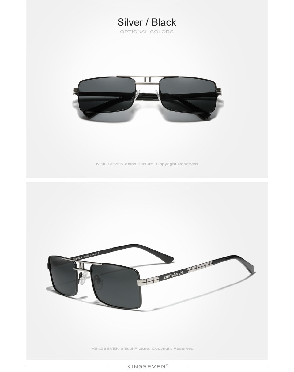 KINGSEVEN Polarized Sunglasses Stainless Steel Vintage Frame