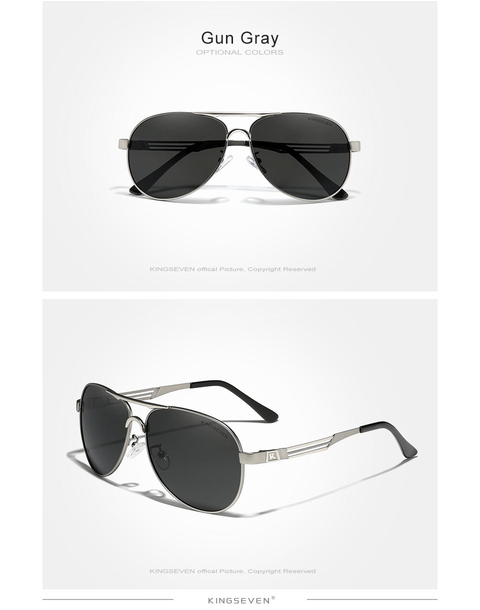 KINGSEVEN 2021 Stainless Steel Pilot Polarized Sunglasses Men Women