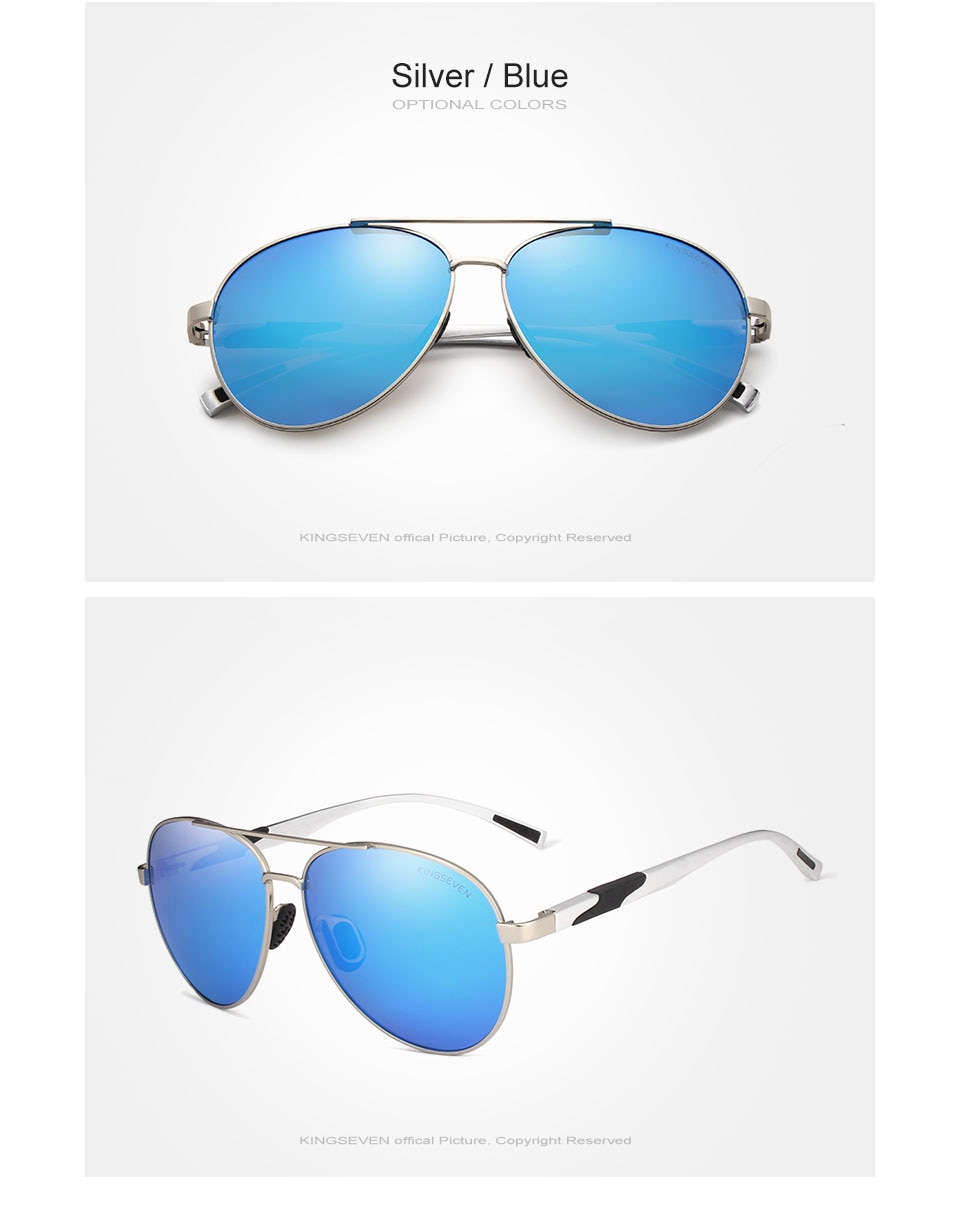 KINGSEVEN 2018 New Aviation Gun Gradient Sunglasses Brand Men Design Sun glasses Polarized HD Aluminum Driving Oculos N7228