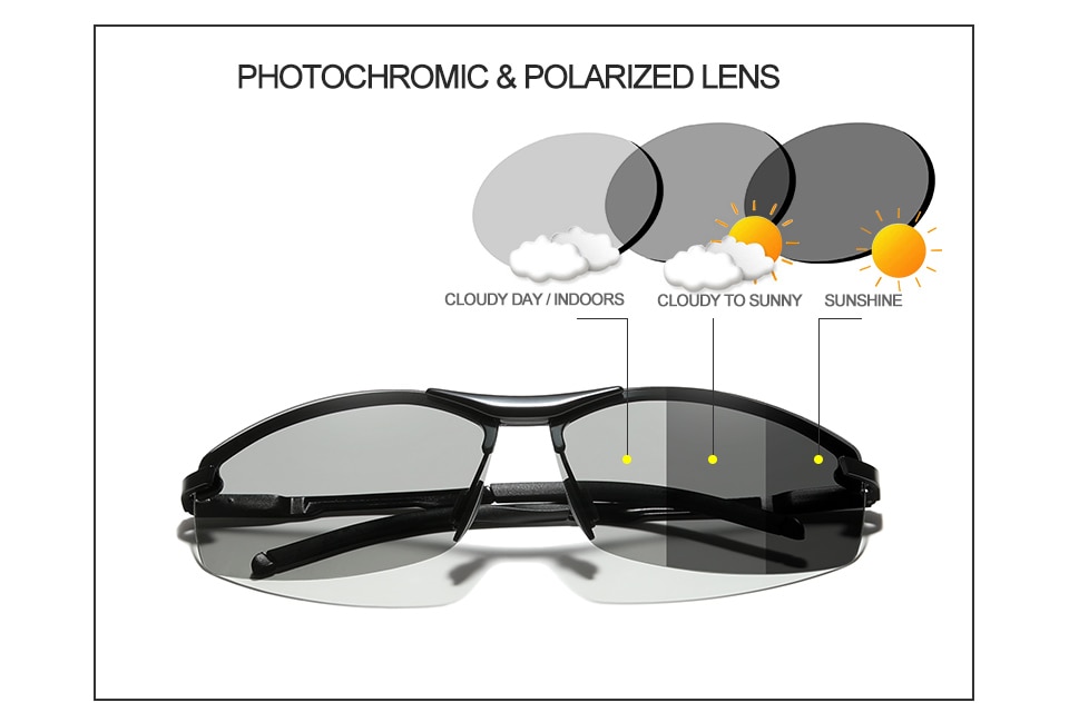 KINGSEVEN Aluminum Photochromic Sunglasses Polarized Men’s Chameleon