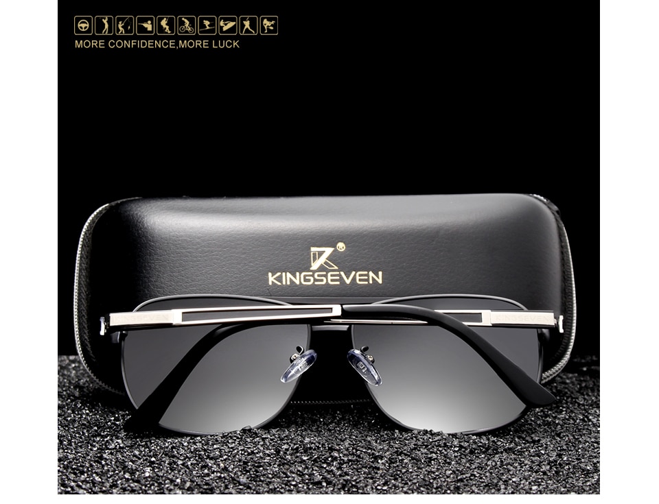 KINGSEVEN 2019 Men Women Polarized Sunglasses Square Red Mirror Lens 100% UV Protection Oculos De Sol Masculino N738