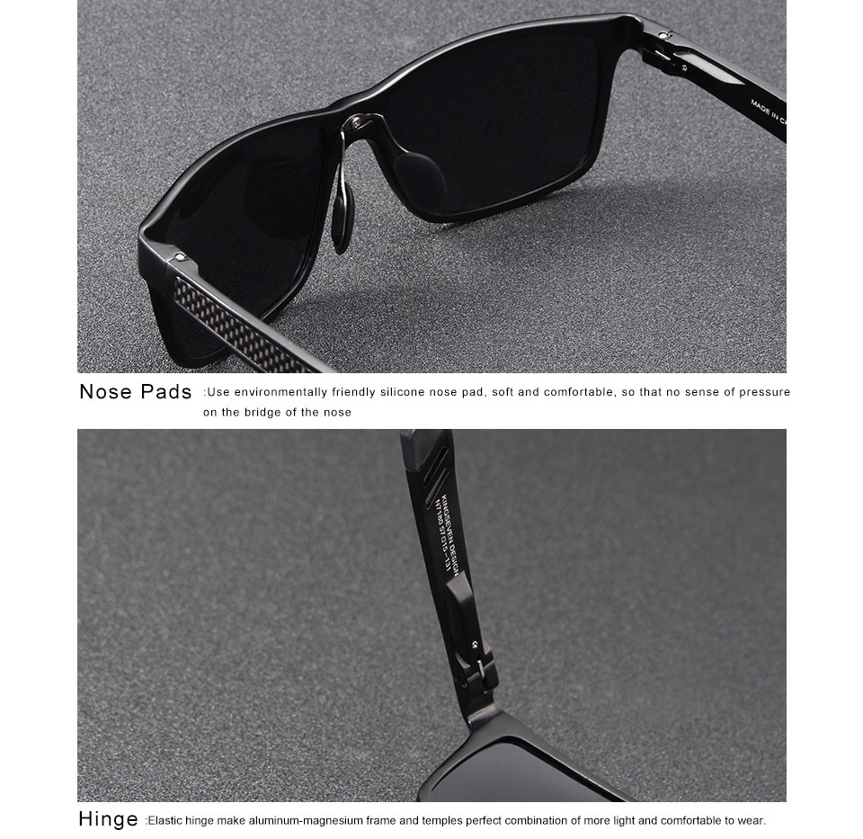 KINGSEVEN Brand Men’s Glasses Square Polarized Sunglasses