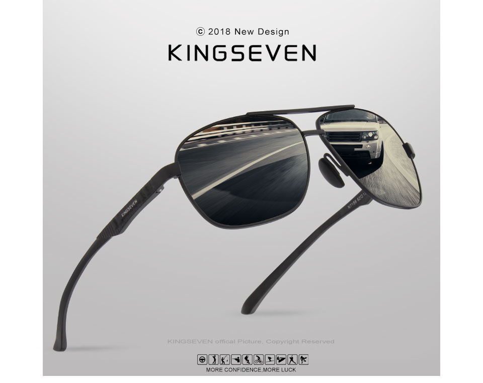 KINGSEVEN Fashion Polarized Sunglasses Men Retro Style Sunglasses