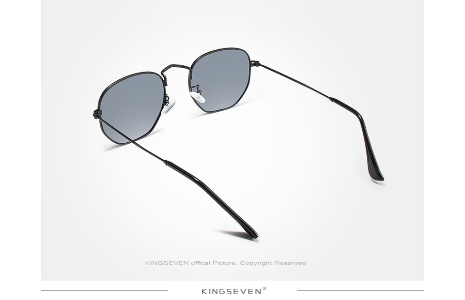 KINGSEVEN 2021 Classic Reflective Sunglasses Men Hexagon Retro Sun glasses Stainless Steel Eyewear Oculos Gafas De Sol Shades