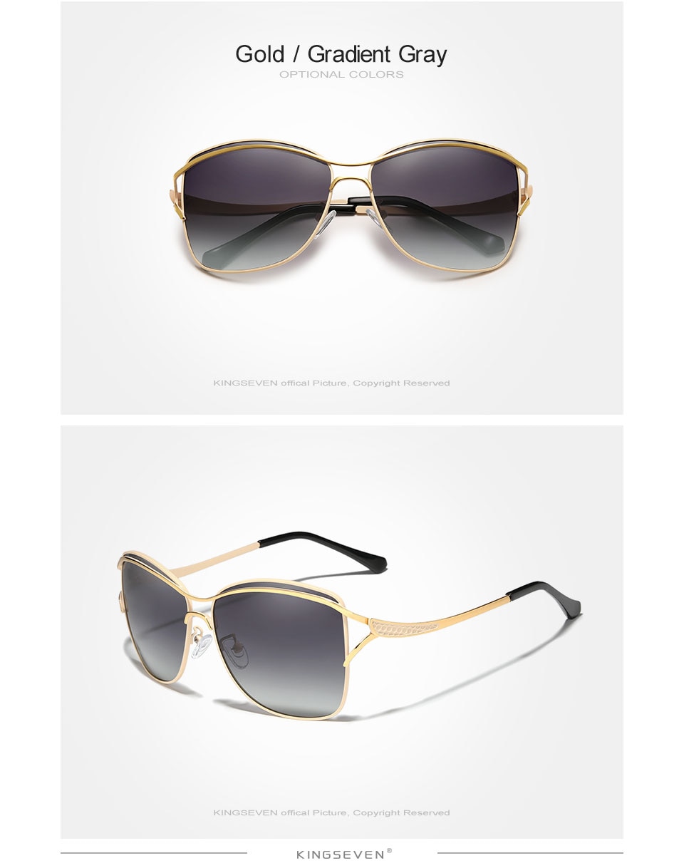 KINGSEVEN Retro Womens Sun glasses Polarized Luxury Ladies Brand Designer Gradient Lens Sunglasses Eyewear For Women Female