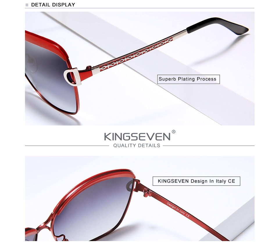 KINGSEVEN 2020 Women's Glasses Luxury Brand Sunglasses Gradient Polarized Lens Round Sun glasses Butterfly Oculos Feminino