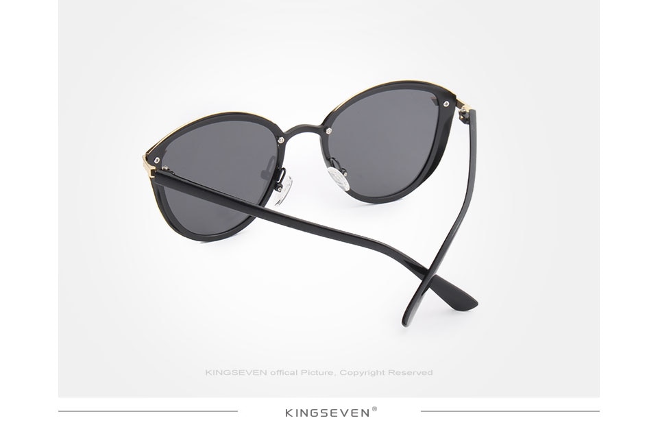 KINGSEVEN Cat Eye Sunglasses Women Polarized Luxury Alloy Frame