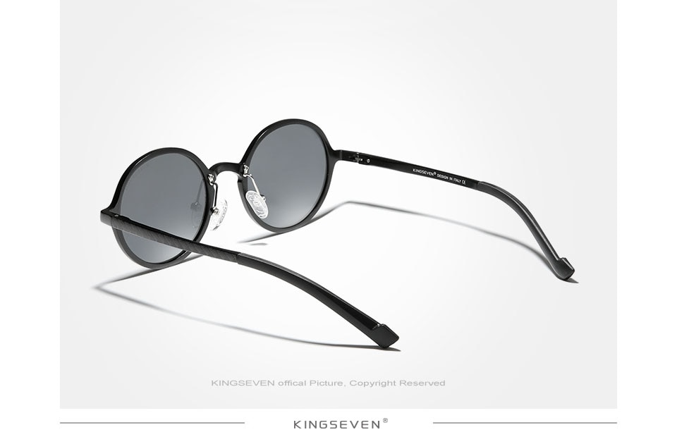 KINGSEVEN Aluminum Steampunk Round Sunglasses 2021
