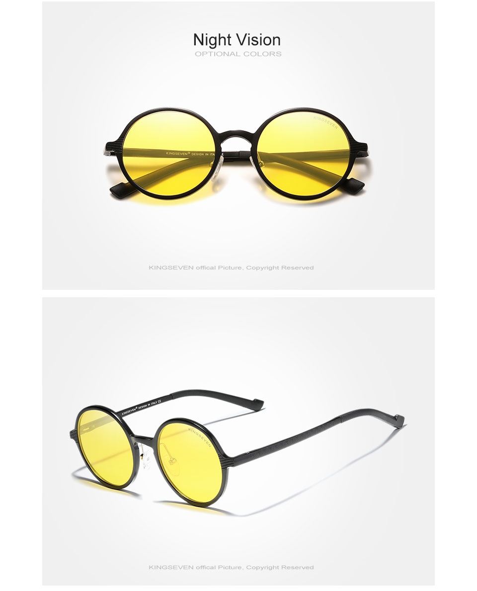 Genuine KINGSEVEN Aluminum Steampunk Round Sunglasses 2020 New Luxury Brand Design Vintage Women Sun Glasses UV400