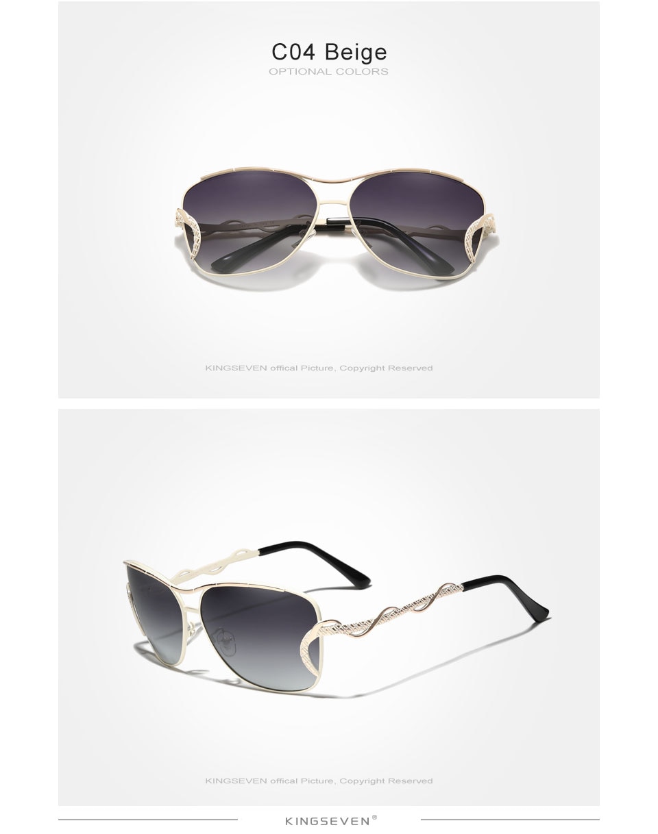 KINGSEVEN Vintage Women’s Gradient Lens Polarized Sunglasses