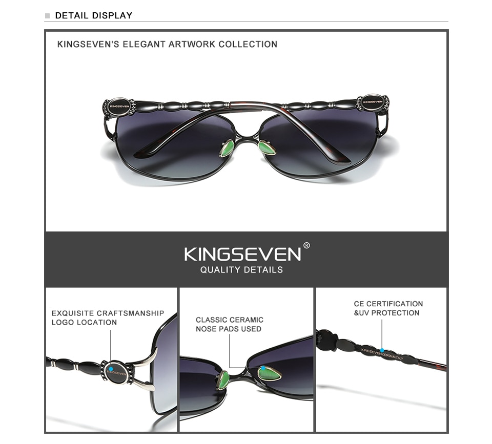 KINGSEVEN 2021 New Design Sun Glasses For Women Elegant Polarized Sunglasses Gradient Luxury Oculos Ladies Shades Female UV400