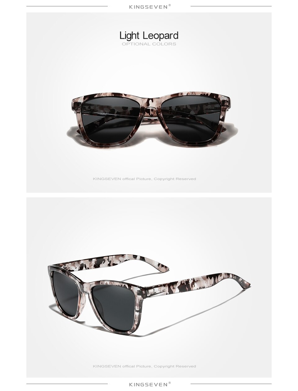 KINGSEVEN Ultralight TR90 Leopard Print Frame Polarized Sunglasses Men Fashion New Sun Glasses Shades For Women