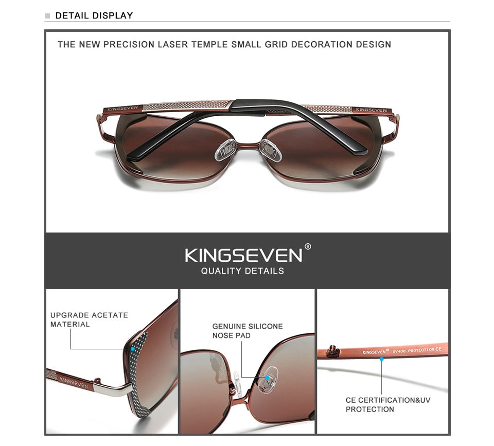 KINGSEVEN Polarized Gradient Lens Sunglasses Ladies Butterfly