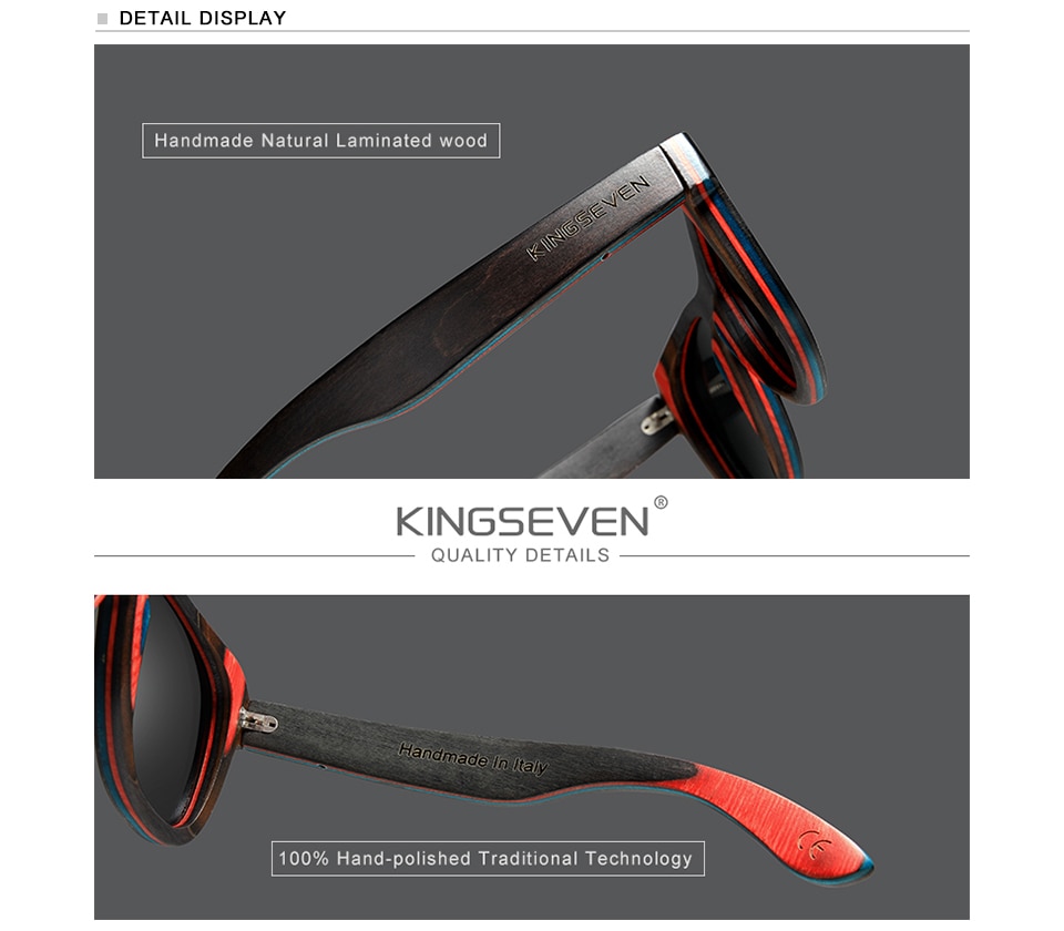 KINGSEVEN Handmade 2020 Natural Wooden Sunglasses Men Polarized Gradient Lens Women Traveling Vintage Sun Glasses Oculos De Sol