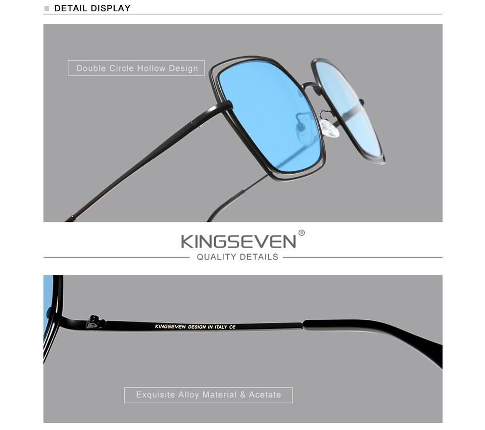 KINGSEVEN Elegant Series Women Polarized Sunglasses Double Frame