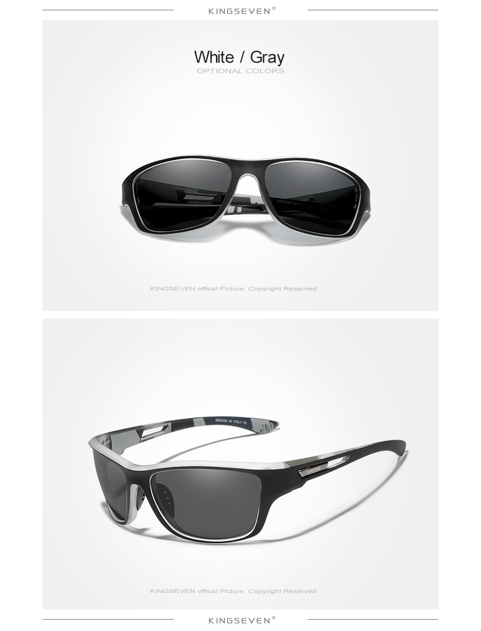 KINGSEVEN Ultralight Frame New Sports Style Square Sunglasses