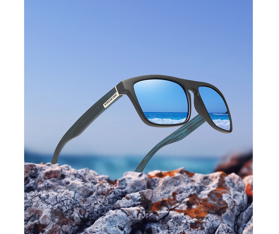KINGSEVEN TR90 Frame Mirror Lens Sunglasses Polarized Men‘s