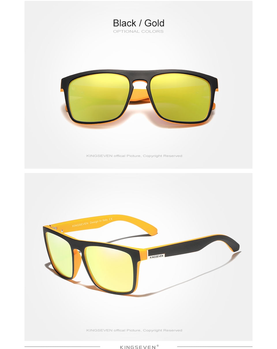 KINGSEVEN TR90 Frame Mirror Lens Sunglasses Polarized Men‘s Glasses Outdoor Sports Male Eyewear Original Accessories N751