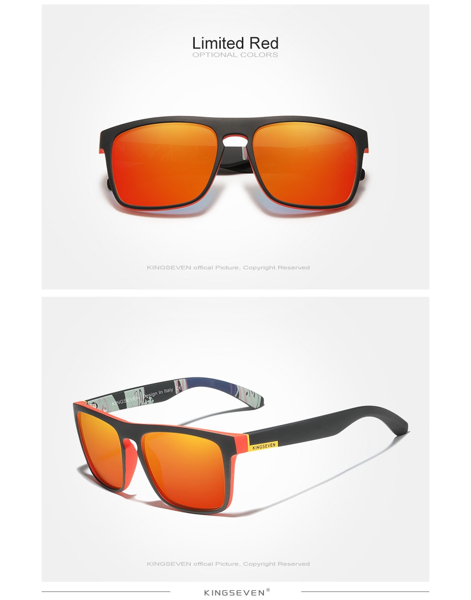 KINGSEVEN TR90 Frame Mirror Lens Sunglasses Outdoor Sports Male