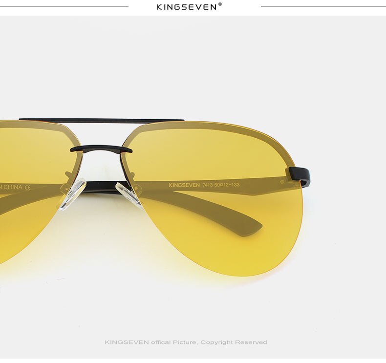 KINGSEVEN Polarized Night vision Sunglasses Mens Original Box Goggles Women Designer Leisure Glasses Oculos de sol Eyewea