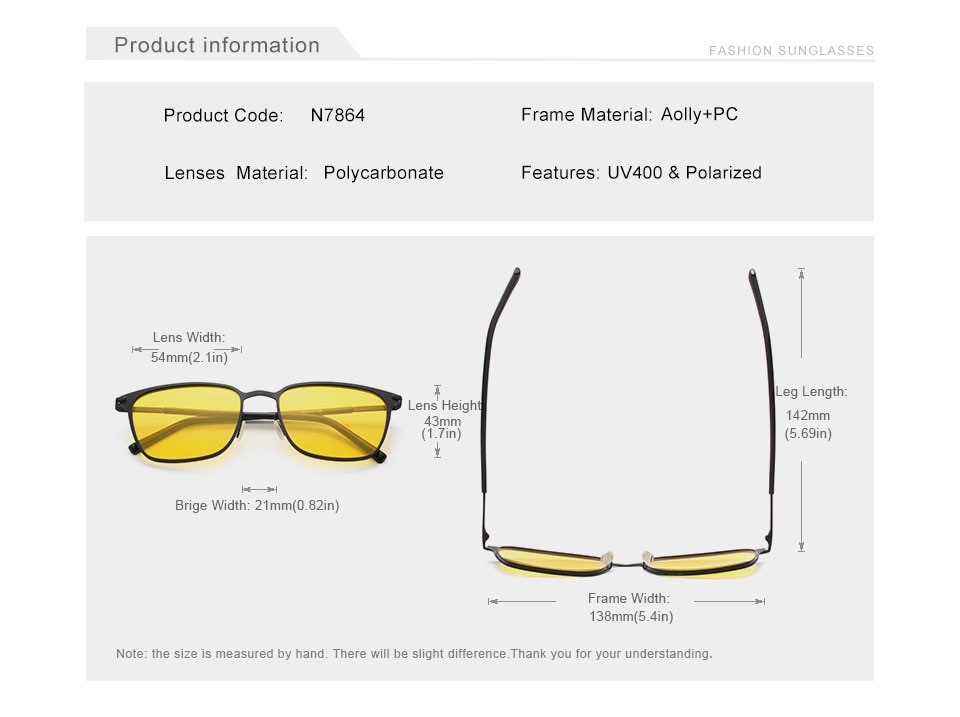 KINGSEVEN Night Vision Brand Design Polarized Sunglasses