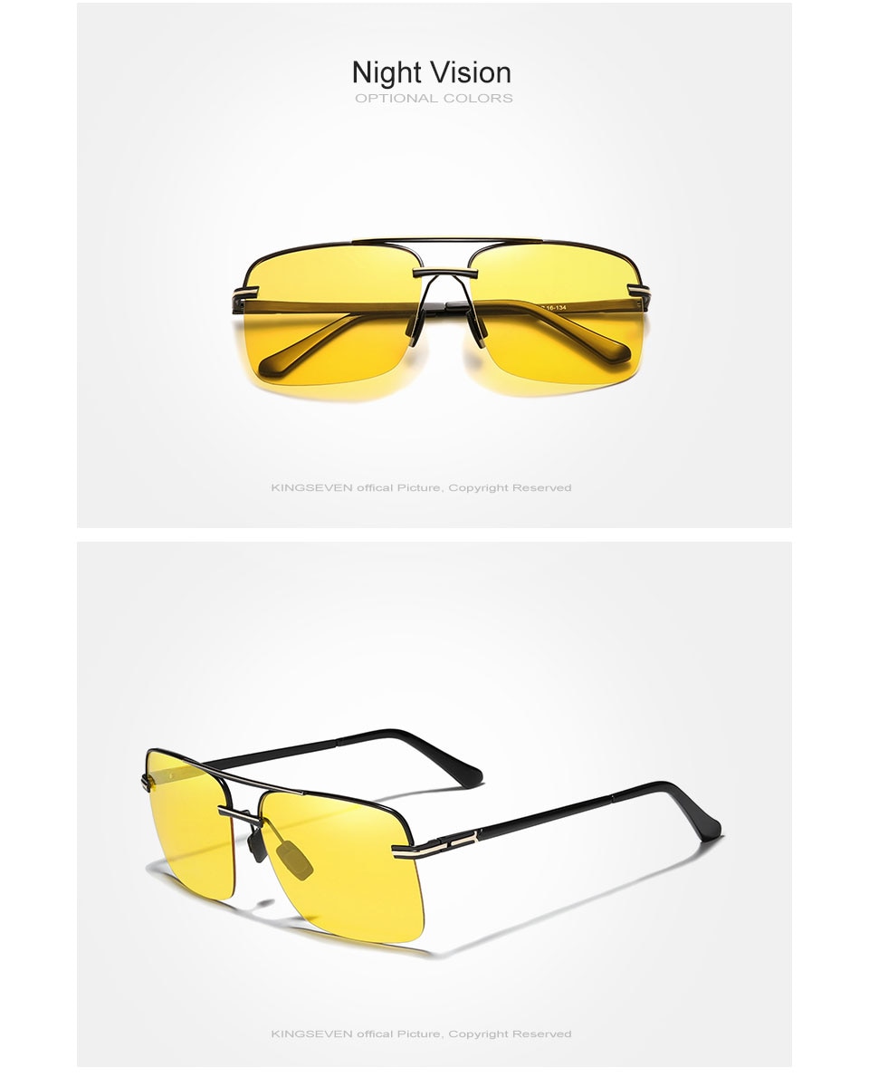 KINGSEVEN 180° Stretch Temples Design Men’s Alloy Sunglasses