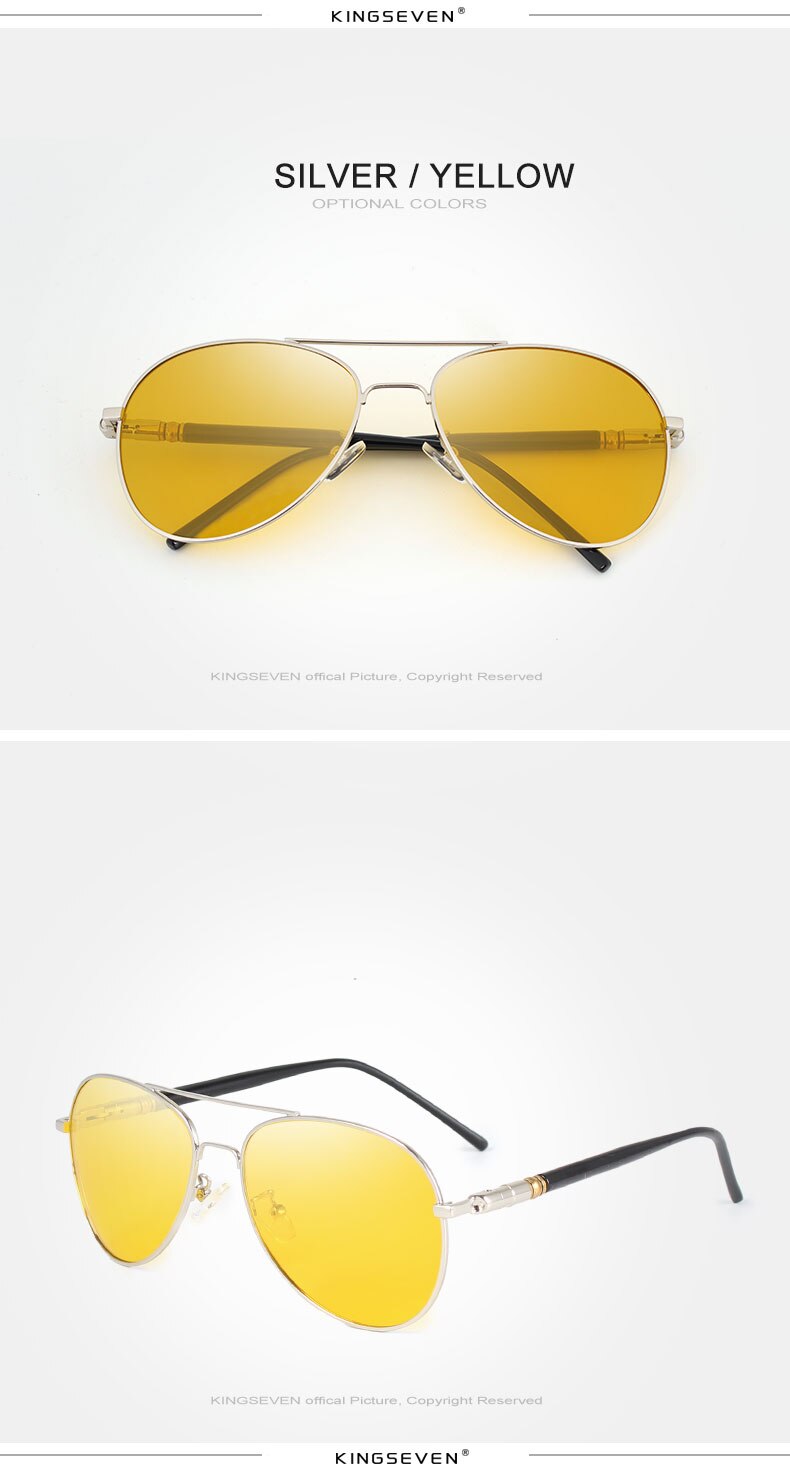 Kingseven 2017 Men's Sunglasses Night Vision Goggles HD Polarizer Sun glasses Men Driving Eyewear Male Women Accessories