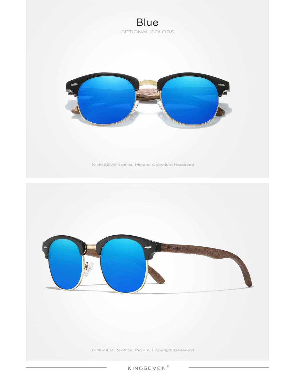 KINGSEVEN Handmade 2021 Black Walnut Wooden Sunglasses