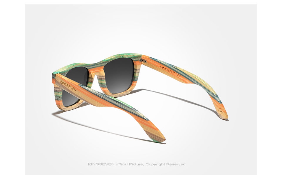 KINGSEVEN 2020 Retro Bamboo Sunglasses Men Women Polarized Mirror UV400 Sun Glasses Full Frame Wood Shades Goggles Handmade
