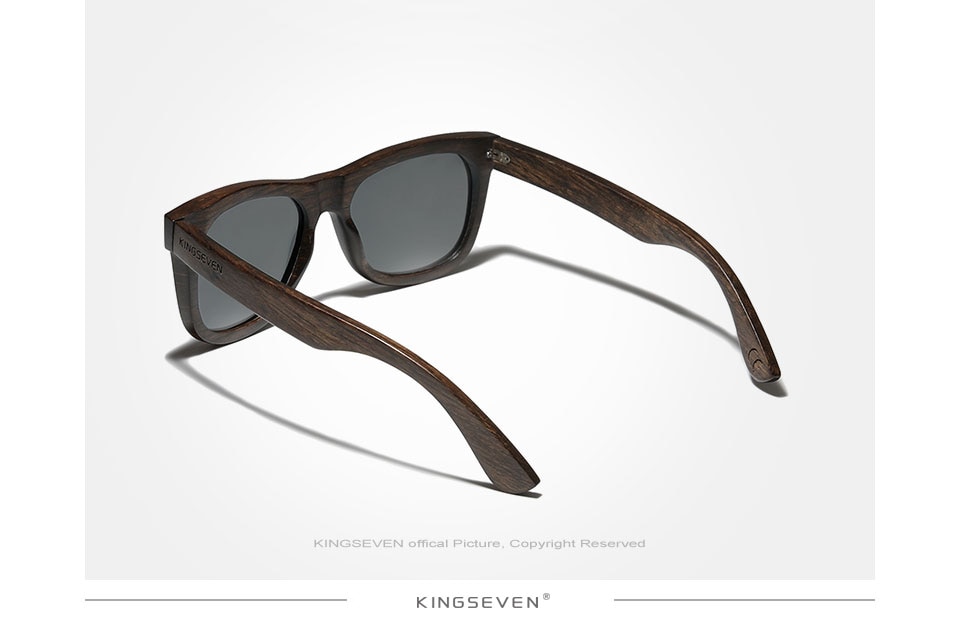 KINGSEVEN Natural Handmade Wood Mirror Lens Sunglasses