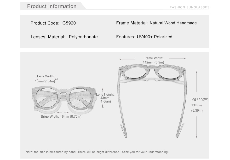KINGSEVEN Natural Wood Sunglasses Full Frame 100% Handmade