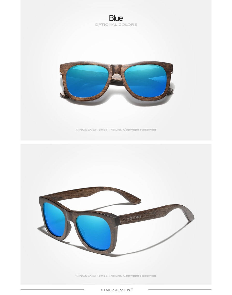KINGSEVEN 2021 Handmade Precious Wood Sunglasses Men Polarized Lens Vintage Women Sunglasses High Quality With Glasses Case
