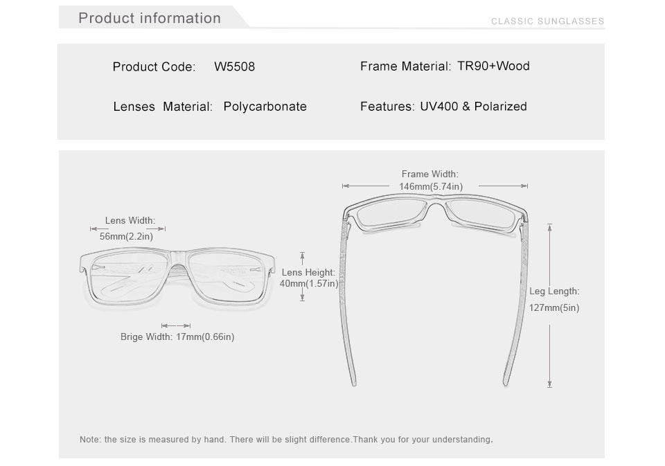KINGSEVEN 2021 New TR90+Natural Walnut Wooden Sunglasses Men 100%Polarized UV400 Lens Retro Sun Glasses Reinforced Hinge