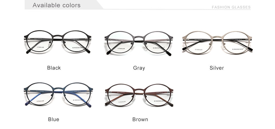 KINGSEVEN 2020 Round Titanium Optical Lenses Glasses Frame Men Myopia Women Prescription Glasses Eyeglasses Male Metal Eyewear