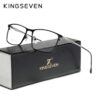 KINGSEVEN Square Myopia Prescription Eyeglasses Male Metal